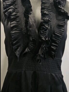 BCBGMaxAzria Black Ruffled Halter Dress